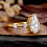 CARLA Unique Distance Band Ring Pear Shaped Engagement Ring